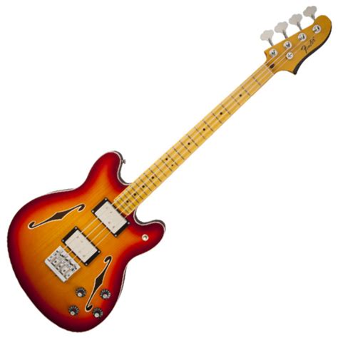Disc Fender Starcaster Bass Maple Neck Aged Cherry Burst Gear4music