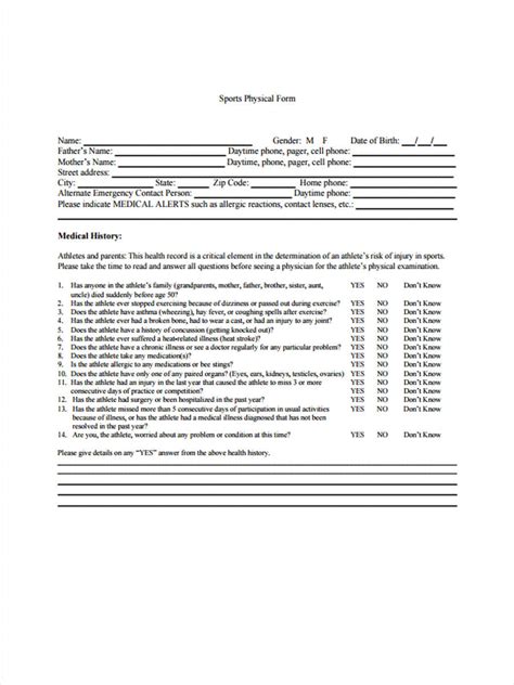 Free 9+ sample printable physical forms in pdf