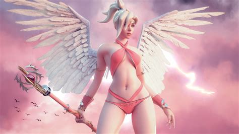 Rule 34 3d Alternate Costume Angel French Nails Highres Hydrafxx Mercy Overwatch Pink Mercy