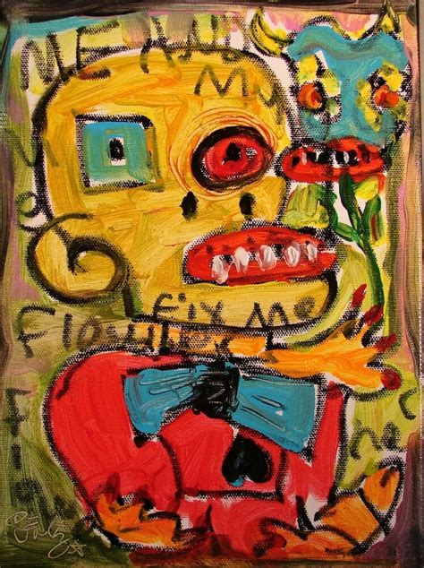 Modernist Abstract Modern Painting Expressionist Graffiti Art My Flower