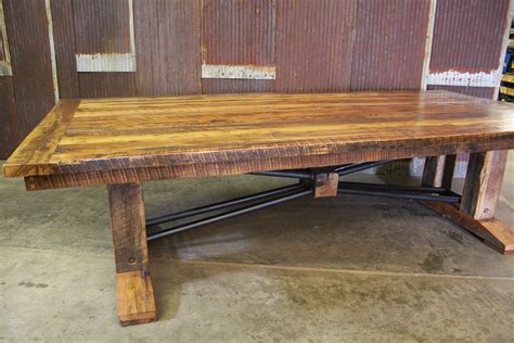 Custom Made Large Barnwood Trestle Table Barn Wood Trestle Table Table