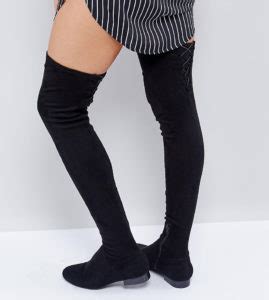 ASOS KASBA PETITE Flat Over The Knee Boots Black Trendization