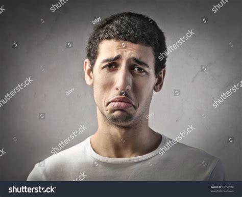Man Sad Expression Stock Photo 93550978 Shutterstock