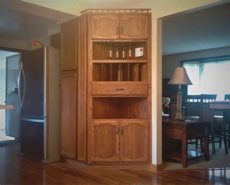 Custom Oak Corner Cabinet | Tall cabinet storage, Oak corner cabinet, Cabinet