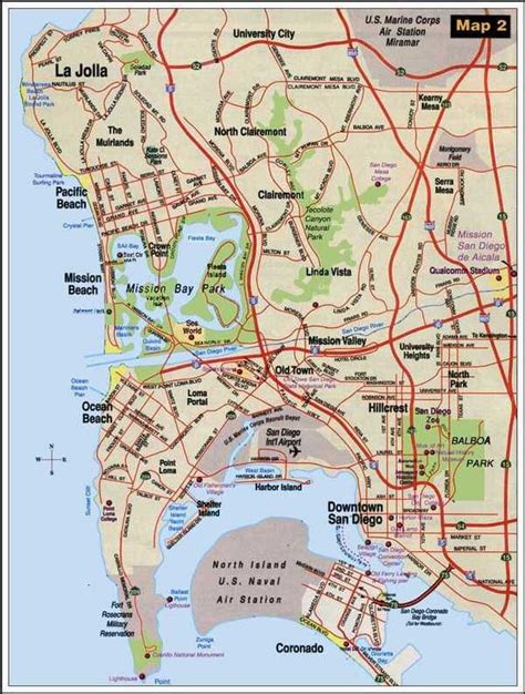 Map Of San Diego California Usa Travel Guide San Diego Travel San
