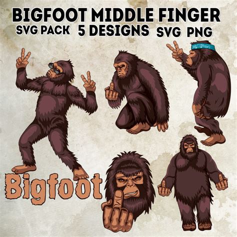 Bigfoot Middle Finger Svg Fuck You Svg Big Foot Svg Yeti Svg My Xxx Hot Girl