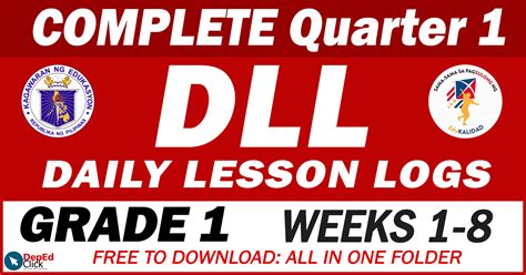 Grade Daily Lesson Logs Quarter Compilation Weeks Deped Click