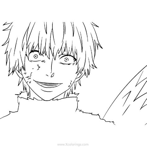 Tokyo Ghoul Coloring Pages Ken Kaneki Clipart - XColorings.com