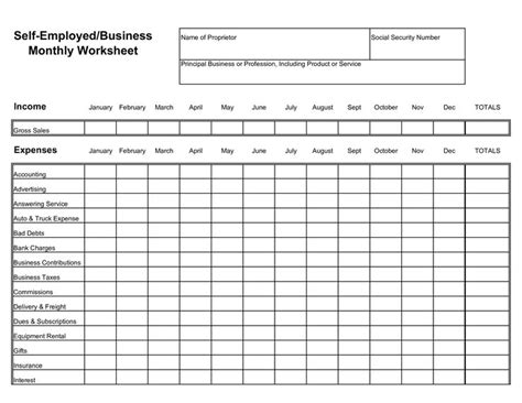 Business Monthly Expense Sheet Templates At