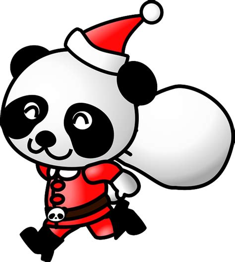 Panda Santa Claus Christmas Free Vector Graphic On Pixabay