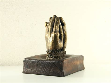 Praying Hands Sculpture Modern Bronze Sculpture For Table Etsy