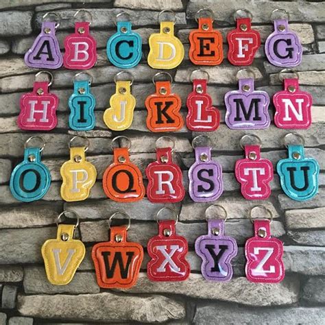 Alphabet Key Fobs Machine Embroidery Ith In The Hoop Etsy Key Fob