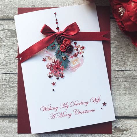The front of the card has room for a photo and the inside of the card allows you to add a custom greeting along with your family's names. Handmade Christmas Card 'Rose Buds' - Handmade Cards -Pink ...