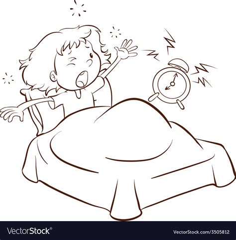 A Young Girl Waking Up Royalty Free Vector Image