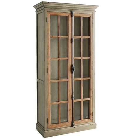 Cremone Linen Gray Tall Cabinet Tall Cabinet Glass Cabinet Doors