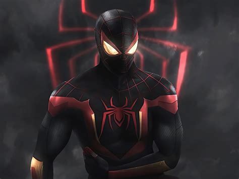 Wallpaper Spider Man 2020 Dark Red Suit Desktop Wallpaper Hd Image