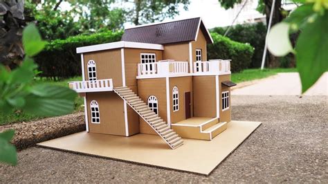 Building Cardboard Villa House Diy At Home Dream House Cardboard