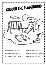 It works well with all age groups. COLOUR THE PLAYGROUND - ESL worksheet by aylin_london