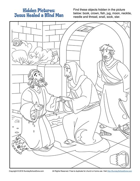 Jesus Healed The Blind Man Coloring Page By Viralkensbs