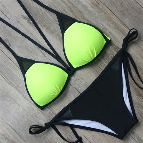 2019 striking backless swimwear solid bikini women swimsuit sexy push up summer beachwear