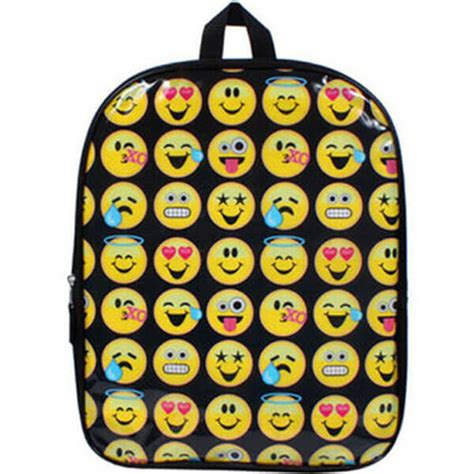 Black Colored Multi Emoji Bookbag