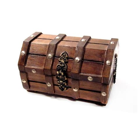Vintage Jewelry Box Pirate S Wood Chest Trinket