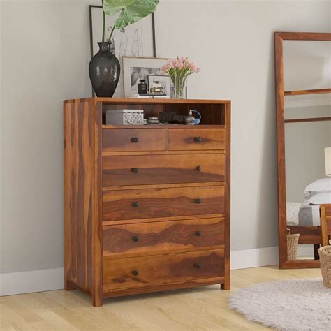 Tall bedroom dresser is an important part of each bedroom. Kodiak Rustic Solid Wood 6 Drawer Tall Bedroom Dresser