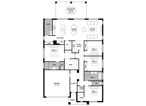 Atrium Single Storey House Design With 4 Bedrooms Mojo Homes Garage