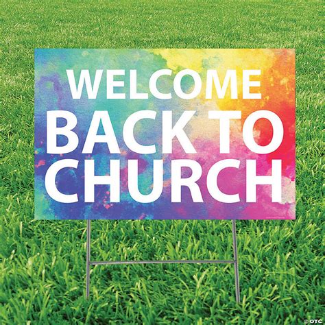 Welcome Back To Church Yard Sign Oriental Trading