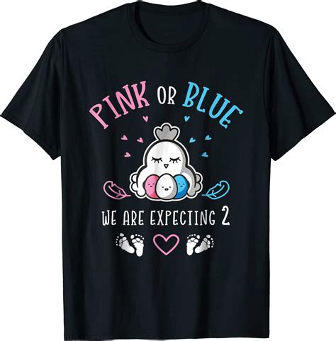 Chicken Gender Reveal Twins Shirt Pink Or Blue Clothing