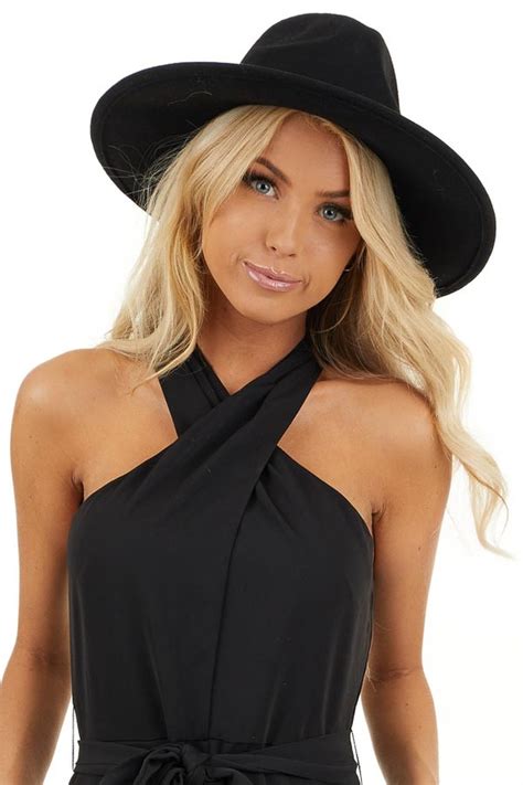 Have no ideas about new hair styling trends? Black Wool Felt Western Style Hat with Flat Brim - Lime Lush Boutique