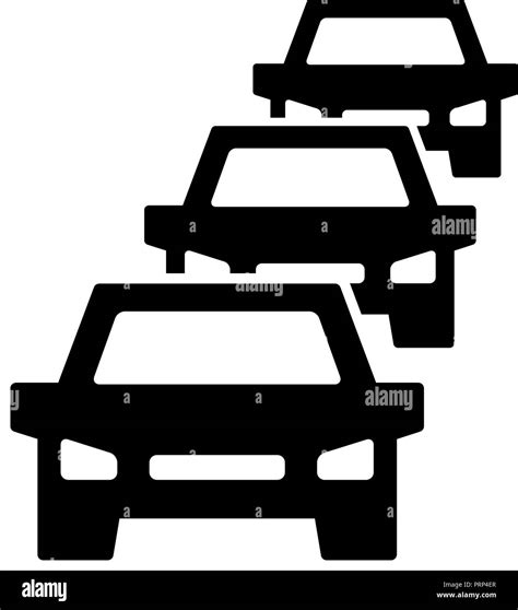 Car Traffic Jam Symbol And Sign Illustration On White Background Stock