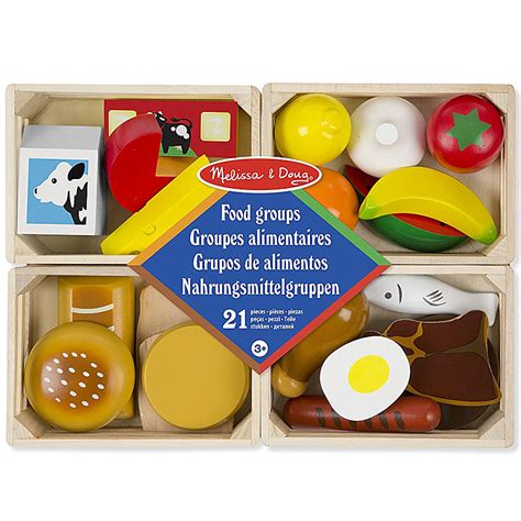 Melissa And Doug Play Food Groups 21 Hand Painted Wooden Pieces Melissa