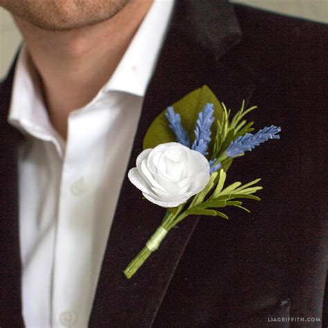 Craft Your Own Crepe Paper And Rosemary Diy Boutonniere