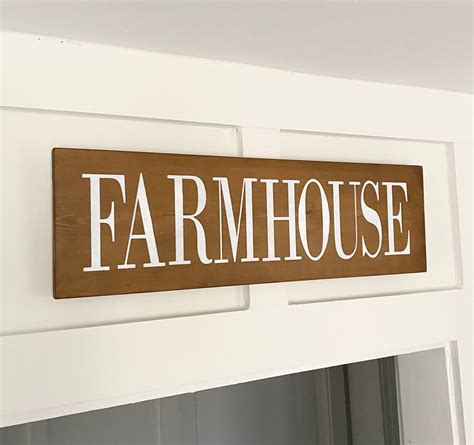 Rustic Stained Farmhouse Sign With White Lettering Boho Etsy