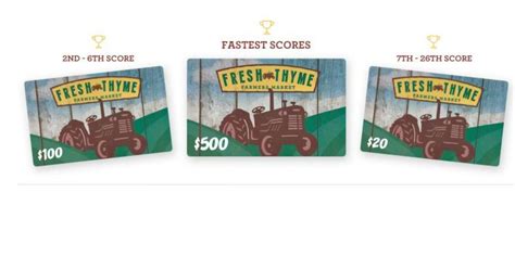 So, if you have visited any fresh thyme, then give your opinion in tell ftfm survey from here. Fresh Thymes Gift Cards are up for grabs! | Fresh thyme ...
