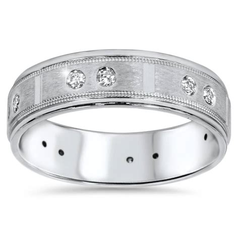 Discover our extensive selection of men's white gold wedding bands, ranging in styles from timeless and classic to unique and contemporary. 1/4ct Mens Diamond 6mm Wedding Ring 14K White Gold