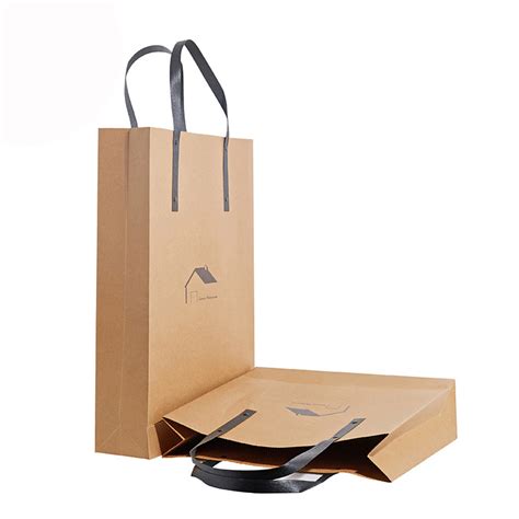 Recyclable Custom Printed Kraft Paper Bags Brown Kraft Bags With Handles