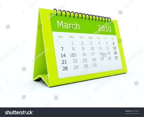 Green Calendar Isolated On White Stock Photo 46707853 Shutterstock