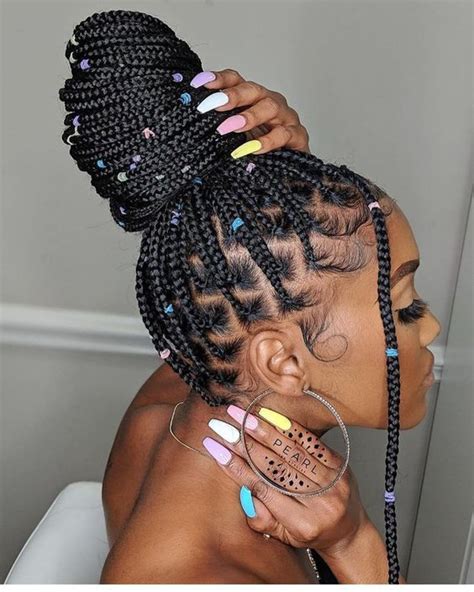 Box Braids Protective Styles On Natural Hair With Full Guide Coils And Glory Cute Box