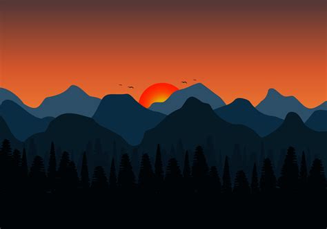 Nature background of mountains. Sunset landscape background and ...