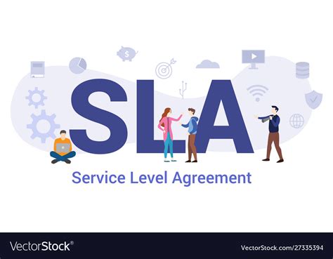 Sla Service Level Agreement Concept With Big Word Vector Image