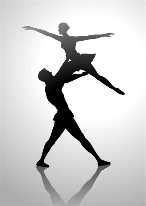 Silhouette Illustration Eines Tanzenden Paares Ballett 2960110 Vektor