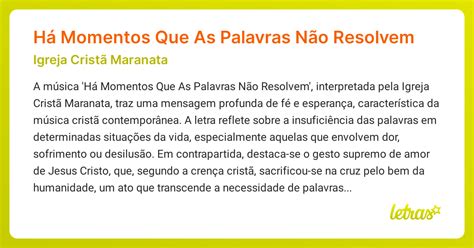 Ha Momentos Em Que As Palavras