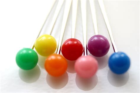 Free Picture Rainbow Colored Sewing Pins Straight Pins