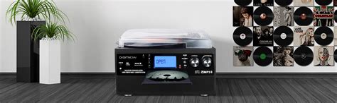 DIGITNOW Bluetooth Record Player Turntable With Stereo Speaker LP