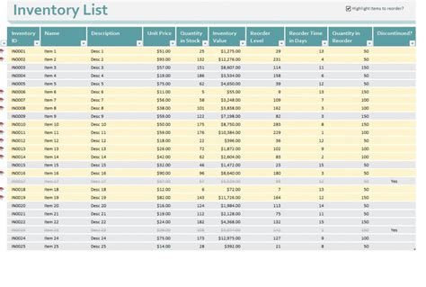 Excel Inventory Management Templates Microsoft Excel