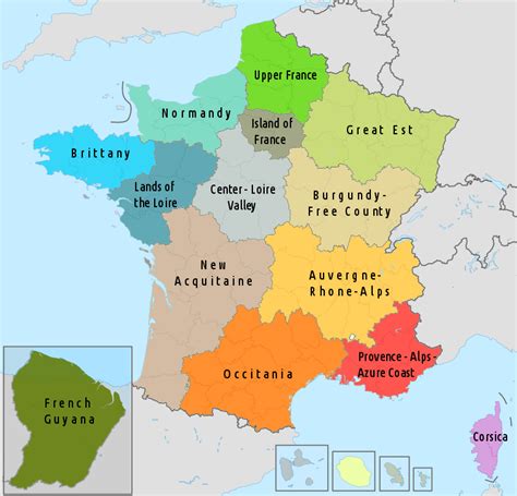 Map Of France Regions And Capitals Kulturaupice