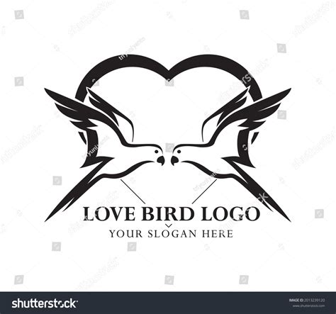 Two Birds Love Sign Logologo Vector Stock Vector Royalty Free