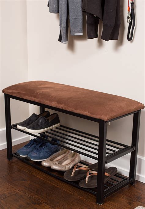 Beautiful details and robust shelf allow for the interesting development of the hallway, entryway or wardrobe. BirdRock Home Storage Shoe Rack Bench for Entryway - Brown ...